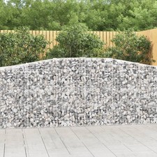 2x Paniers à Gabions Arqués 400x50x100/120 cm Fer Galvanisé Cages vidaXL