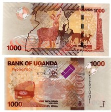 Ouganda UGANDA Billet 1000 Shillings 2022 P49 Cerfs Gazelle NEUF UNC