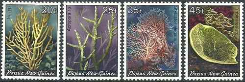 Timbres faune marine papouasie - marine,