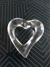 Joli Pendentif Sautoir Coeur Cristal Signé Baccarat Bijou