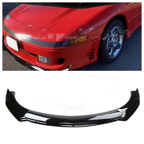 Glossy black front bumper lip - black,