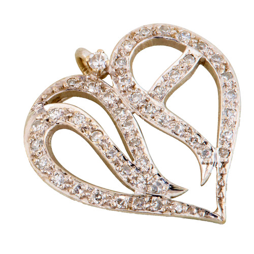 Pendentif cœur blanc - cœur,