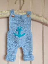 Salopette bébé tricotée mains/ "Petit Matelot"⚓