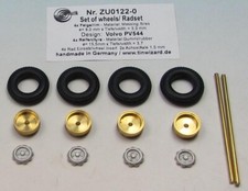 Ensemble de roues 122 Volvo 544 4x Jante, Pneus 2x Axe non peint 1/43 kit