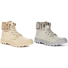 Bottes Palladium Baggy En Toile Vegan Eva Coupées Pour Hommes En Beige UK 7 - 10