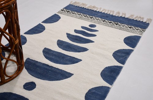 Tapis couloir dhurrie - tapis, fait