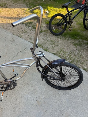 Bike silver frame ape hangers - bike,