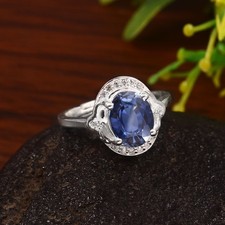 Bague Saphir Bleu Naturel 925