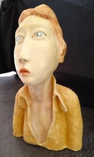 Sculpture terre cuite blanche