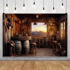 3x2m Toile de Fond de Cowboy du Far West Fond De Photographie De Vieille Mais...