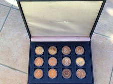 Beau Coffret 12 Médailles Club Français Monnaie Espace Foot 98 Napoleon Pape