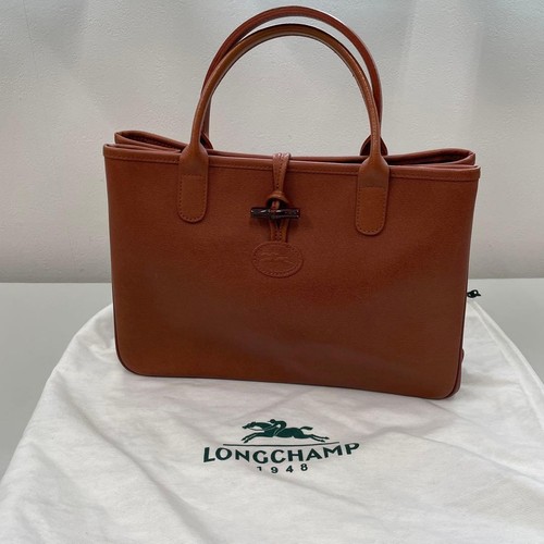 Longchamp brown handbag - handbag, roseau