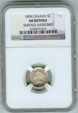 1898 Canada 5 cent NGC AU