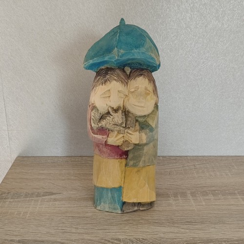 Sculpture bois polychrome