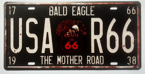 Plaque voiture route - route, 66