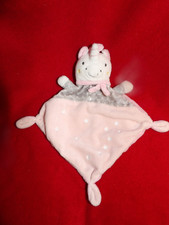 Doudou Plat MOTS D'ENFANTS Licorne Rose Etoile 