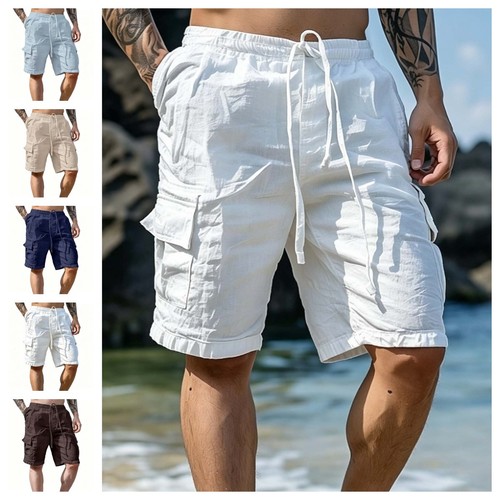 Short homme coton pour - , lin