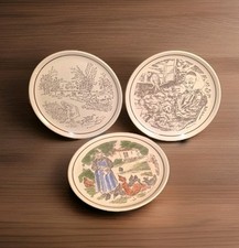 3 Assiettes Signées Henri Simon Scènes Paysannes Vendéennes