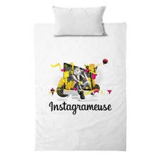 Parure de lit - Instagrameuse - drap housse de couette + oreiller 140 x 200 cm