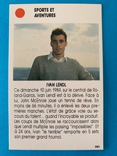 TENNIS STAR IVAN LENDL VERY RARE ROOKIE CARD FRENCH EDITION 1984