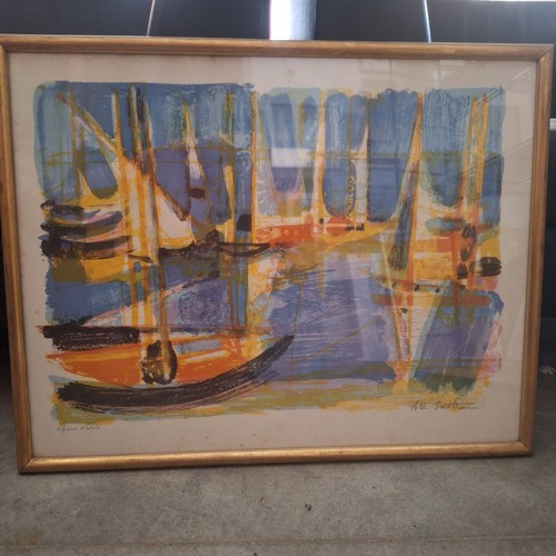Lithographie voiliers de - lithographie,
