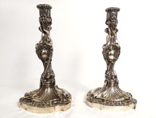 Paire bougeoirs Louis XV