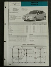 Fiche technique automobile carrosserie NISSAN ALMERA