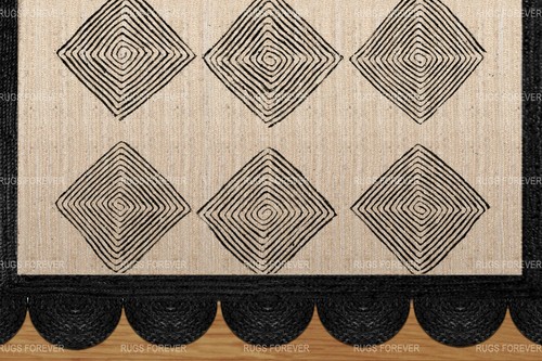 Festonné noir jute zone - festonné,