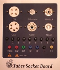 Platine lampemètre: 6 supports de tubes + matrice de connexion & accessoires.