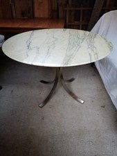 Table 1970 Osvaldo BORSANI plateau marbre Pied metalique Italien