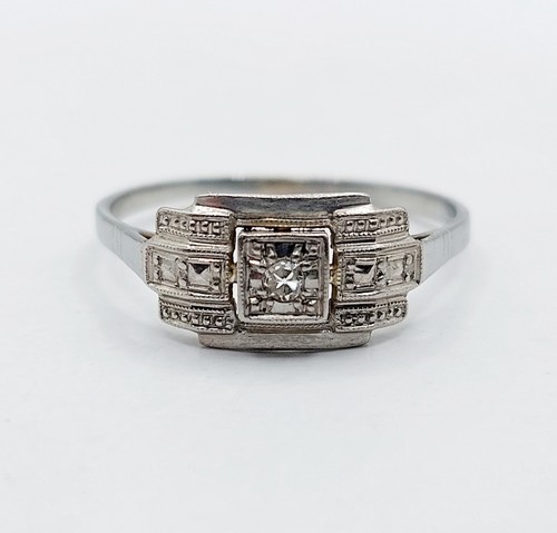 Bague art deco blanc 18k - or,