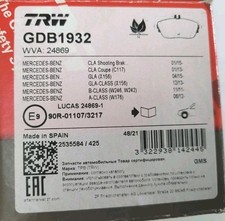 Jeu De Plaquettes TRW Mercedes  Infiniti GDB1932 (#AUT103)