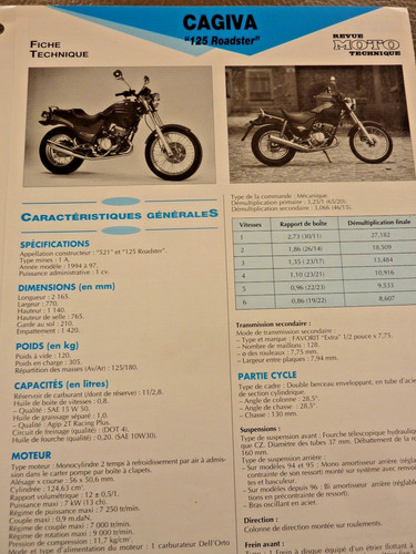 Fiche technique moto cagiva - ,