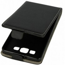 Clapet Coque Téléphone Portable Housse Wiko Lenny 2 Cuir Noir Simili Slim Neuf