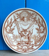 ASSIETTE SARREGUEMINES LA BRATINA 1891 AMITIÉ FRANCO-RUSSE IMPERIAL RUSSIA 