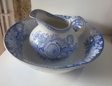 Ensemble De toilette Jardiniere Bleu Sarreguemines cuvette/broc Collection Déco