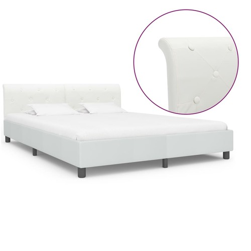 Cadre lit marron similicuir - cadre,