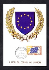 CARTE POSTALE CACHET PREMIER JOUR -CONSEIL DE L EUROPE -BLASON -STRASBOURG -1963