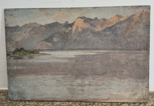 Lac montagne huile sur - huile,