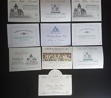 Lot étiquettes de vin Chablis 1er cru