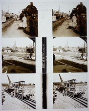 WW1.14-18.Guerre.Train.Gare.Station.3 Stereo Plaque de verre. Glass.World War 1.