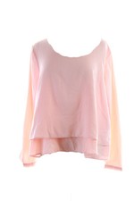 Bar Iii Brume Corail Blouse Croisée À Manches Longues Tiers XS
