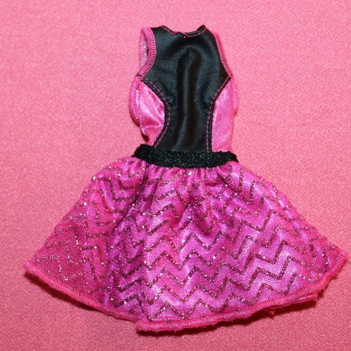 Robe rose noire poupée - rose, et