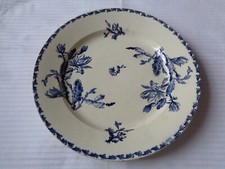 ANCIEN GRAND PLAT GIEN MODELE CACTUS EN PORCELAINE OPAQUE DE GIEN  D : 35 CM