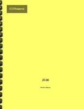 Roland JX-08 OWNER'S MANUAL