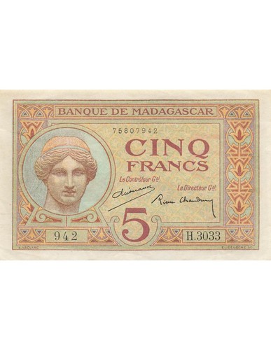 Madagascar francs nd - 5,
