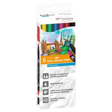 Tombow Dual Brushpens 6 Pens Primary