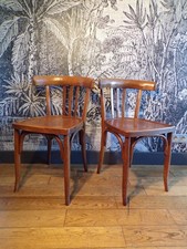 PAIRE 2 CHAISE-BISTROT-DESIGN 1950-50-DLG FISCHEL