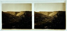 Paysage aride Montagne c1930 Photo Plaque de verre Stereo Vintage V50L4n