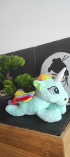 peluche licorne bleu rainbow arc en ciel bip bleu vert Argenté  Gris paillettes 